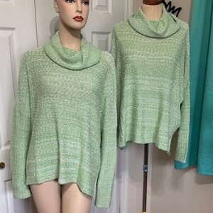 Umgee Light Green Cowl Neck Sweater